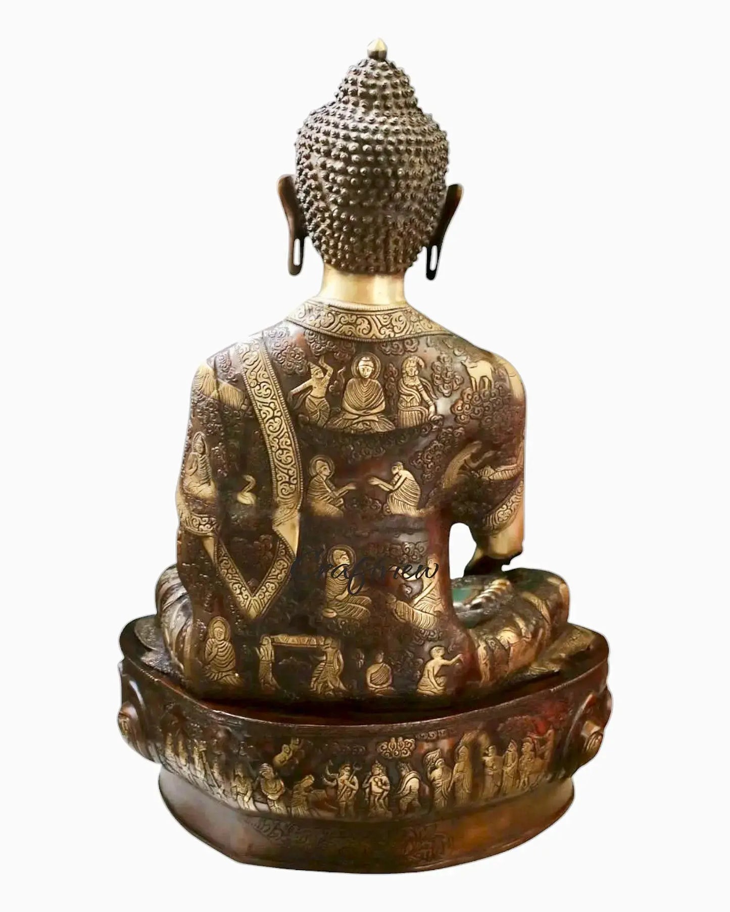 33"Brass Lord Buddha Meditation Statue Craftsview