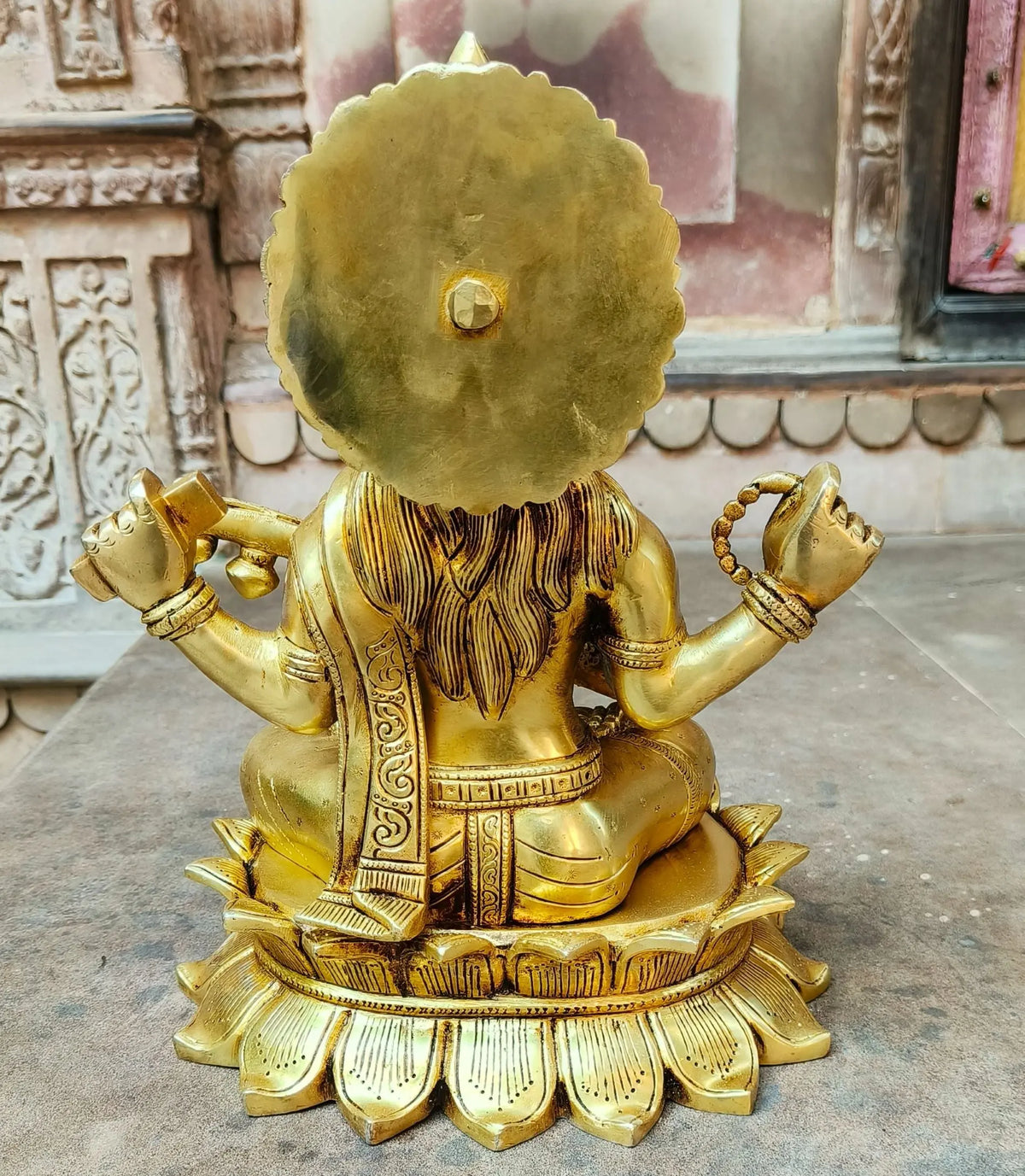Brass Sarasvati Statue Fine Carving 15" Craftsview