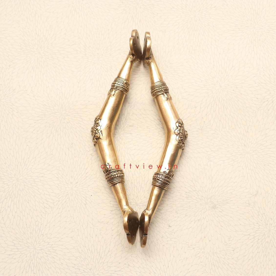 Brass Floral Door Handle