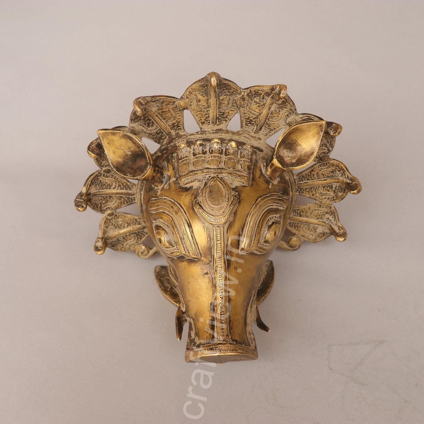 Brass Varaha Mask for Timeless Wall Decoration