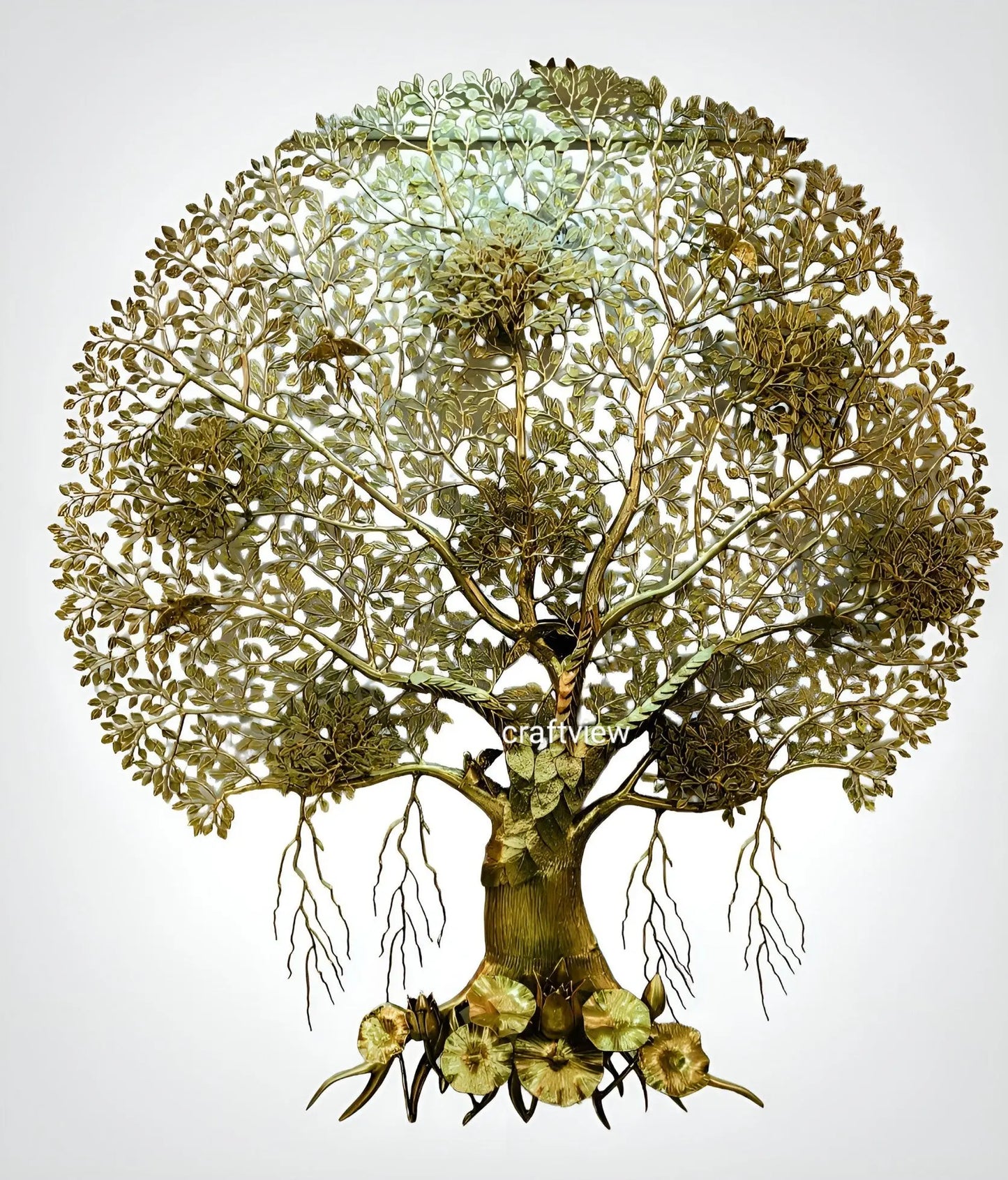 75" Superlarge Beautiful Brass Tree of Life Wall Mounted Handmade Craftsview