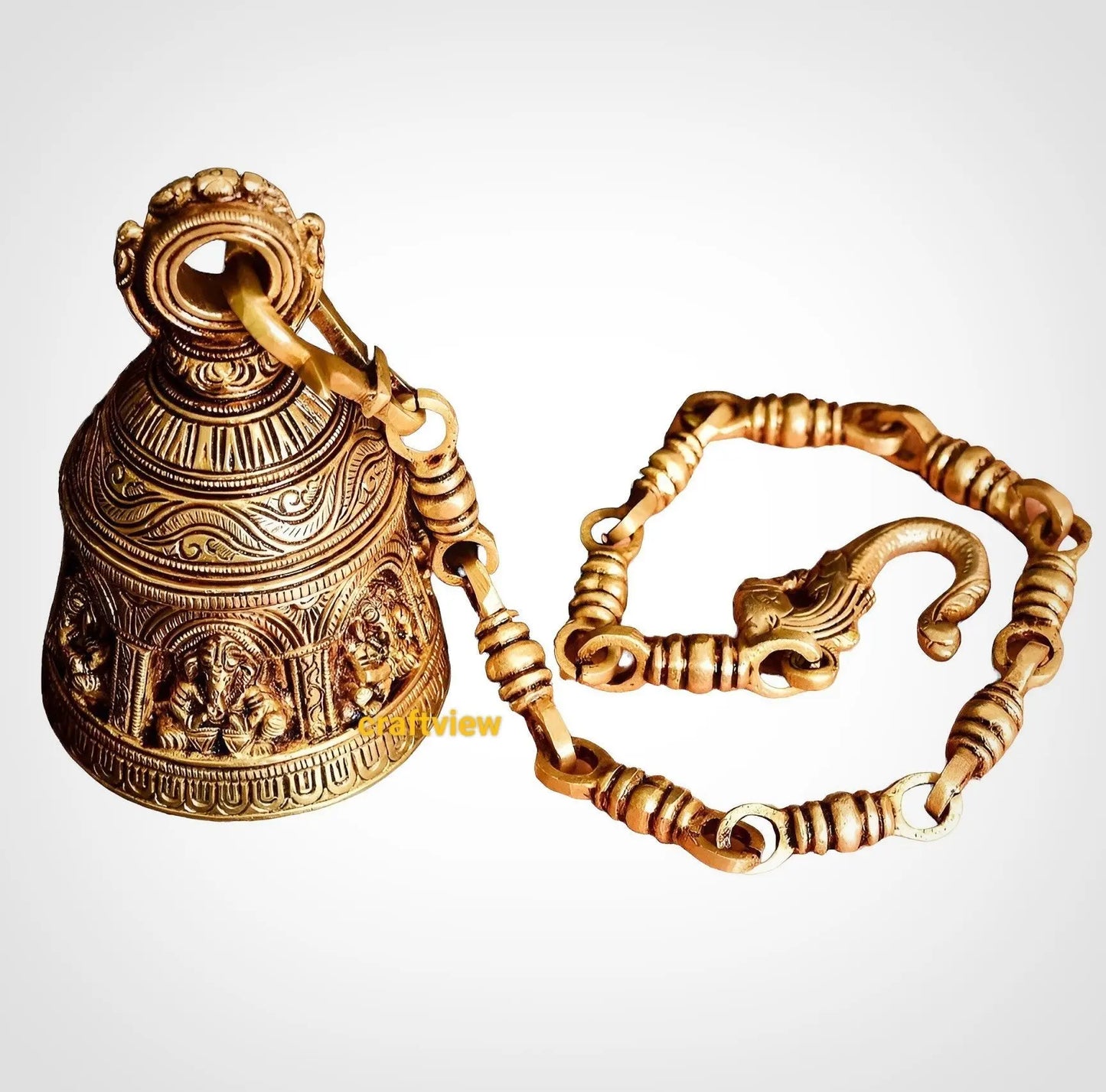 Brass Hanging Bell Wall ascent 6" craftsview