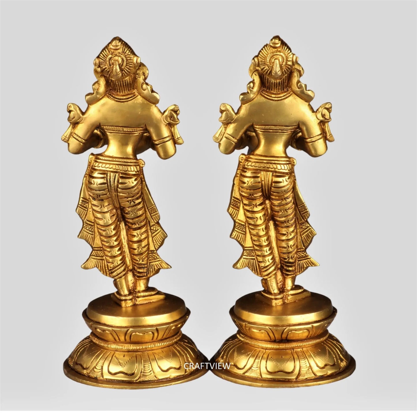 Brass Deep Lakshmi Statues 2 Peace of Set. craftsview