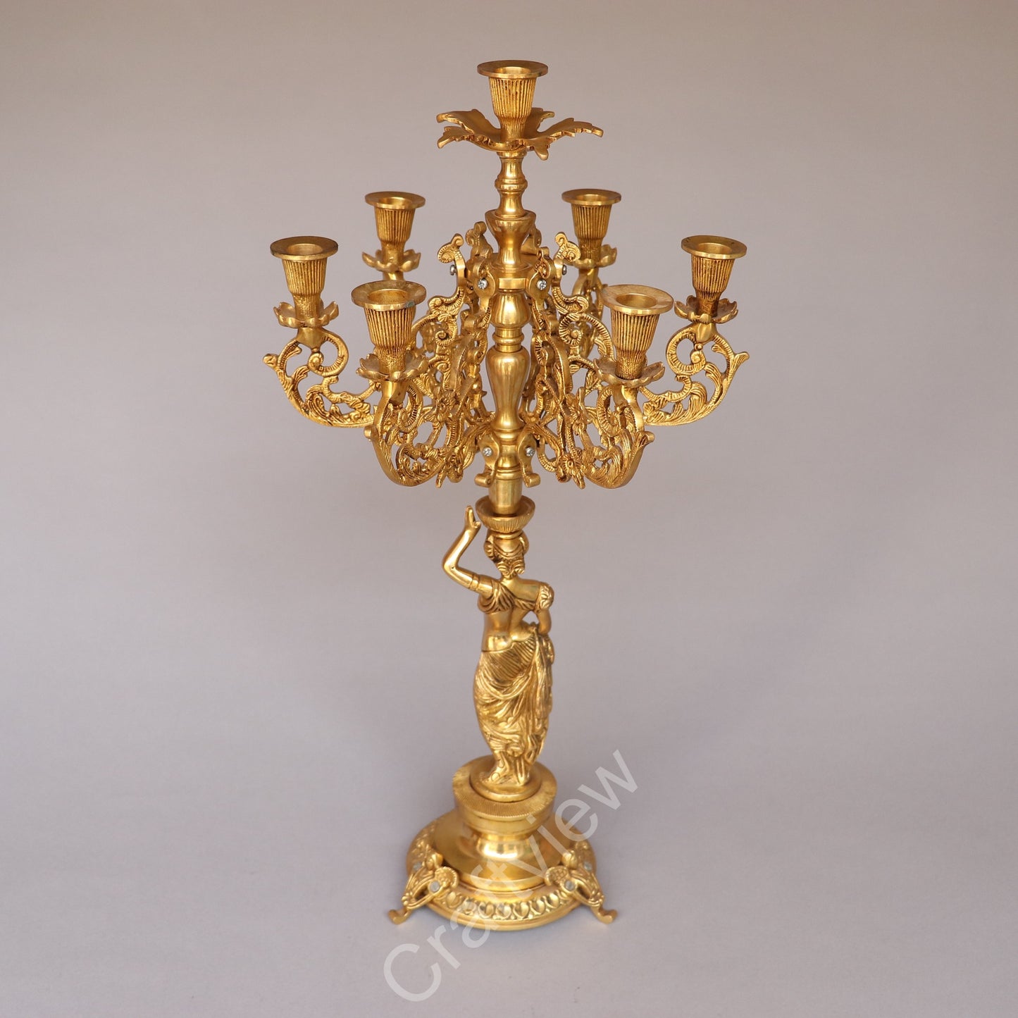 Brass Elegance Candle Stand
