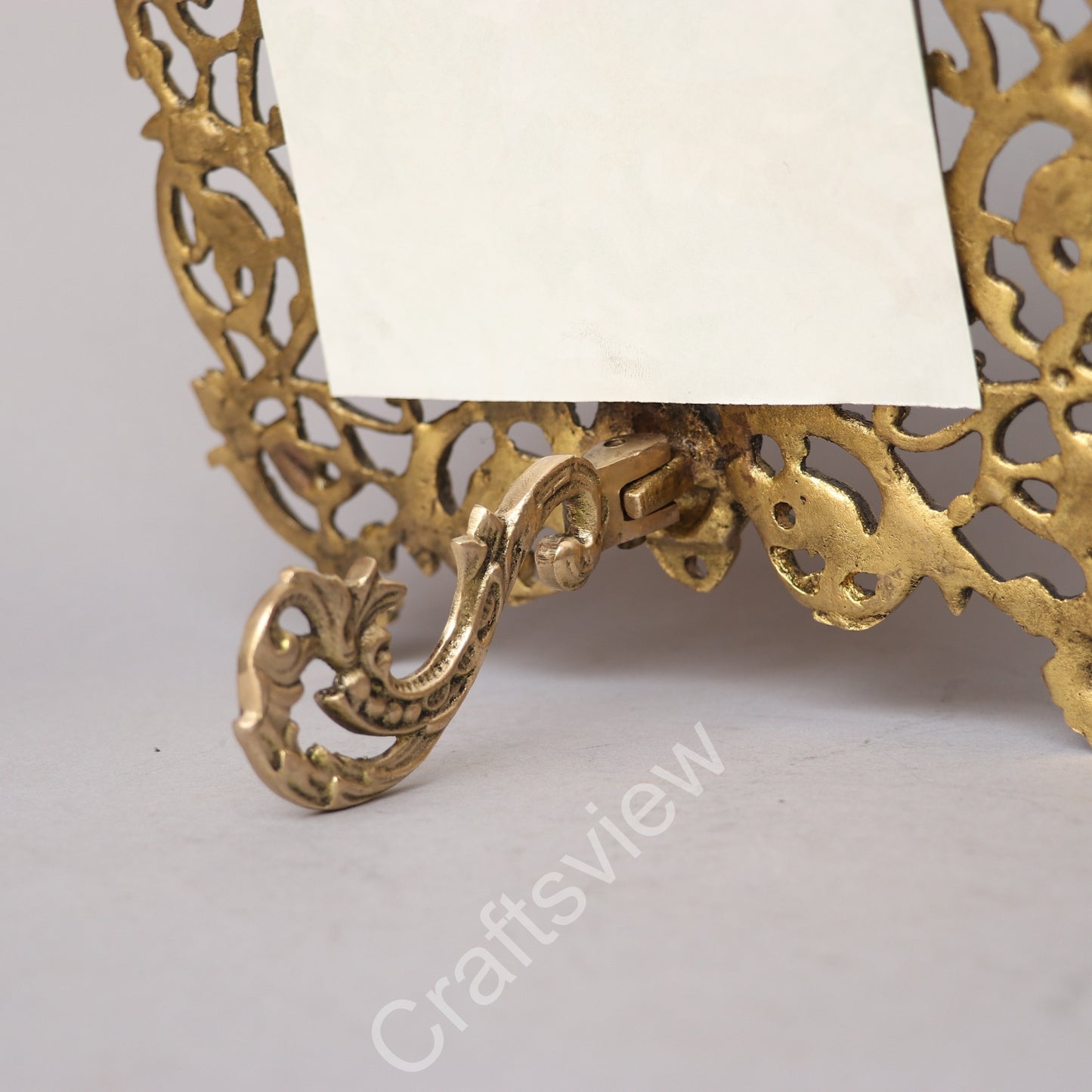 Vintage Brass Photo Frame Scroll Memories