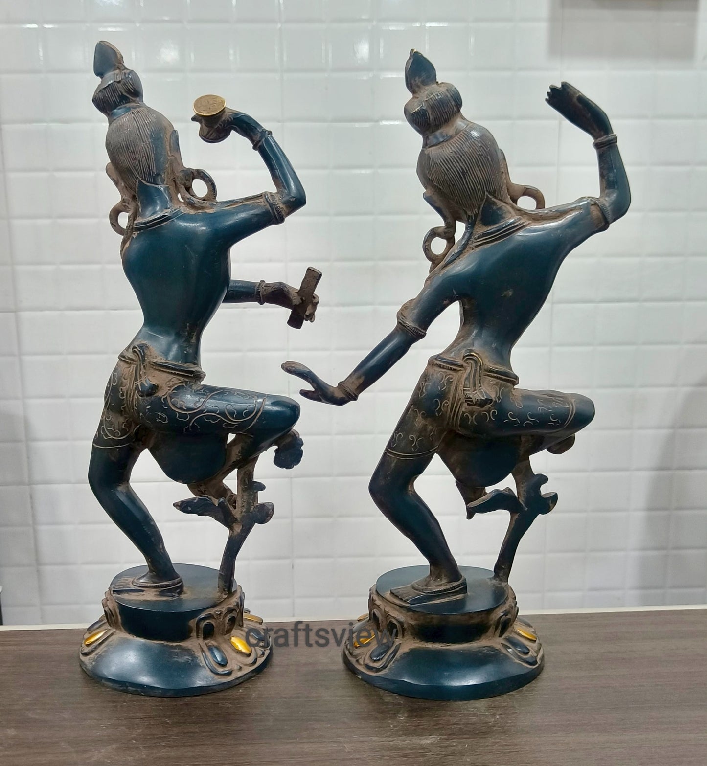 Shiva–Parvati Dancing Idols 15"
