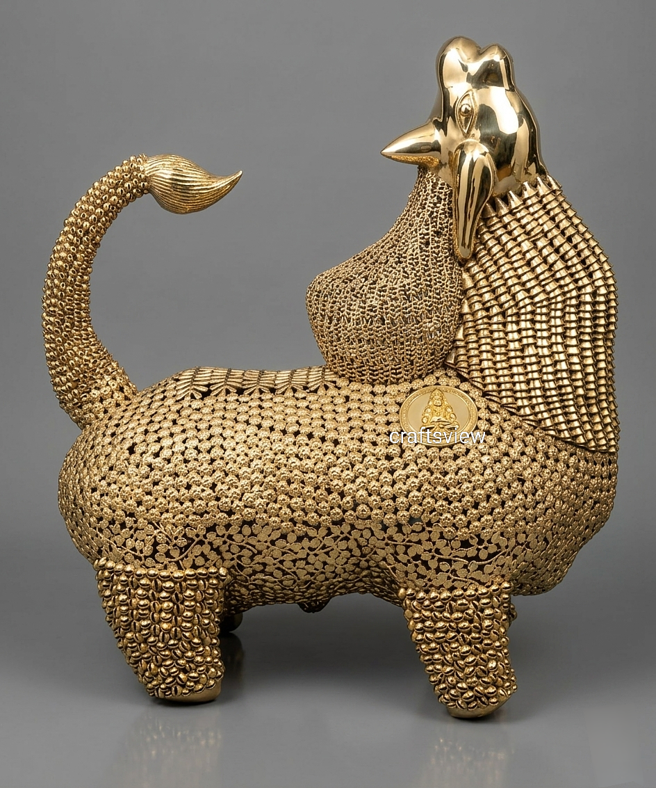 Brass Dancing Nandi Made By Artist — the spirit of Shiva in motion.