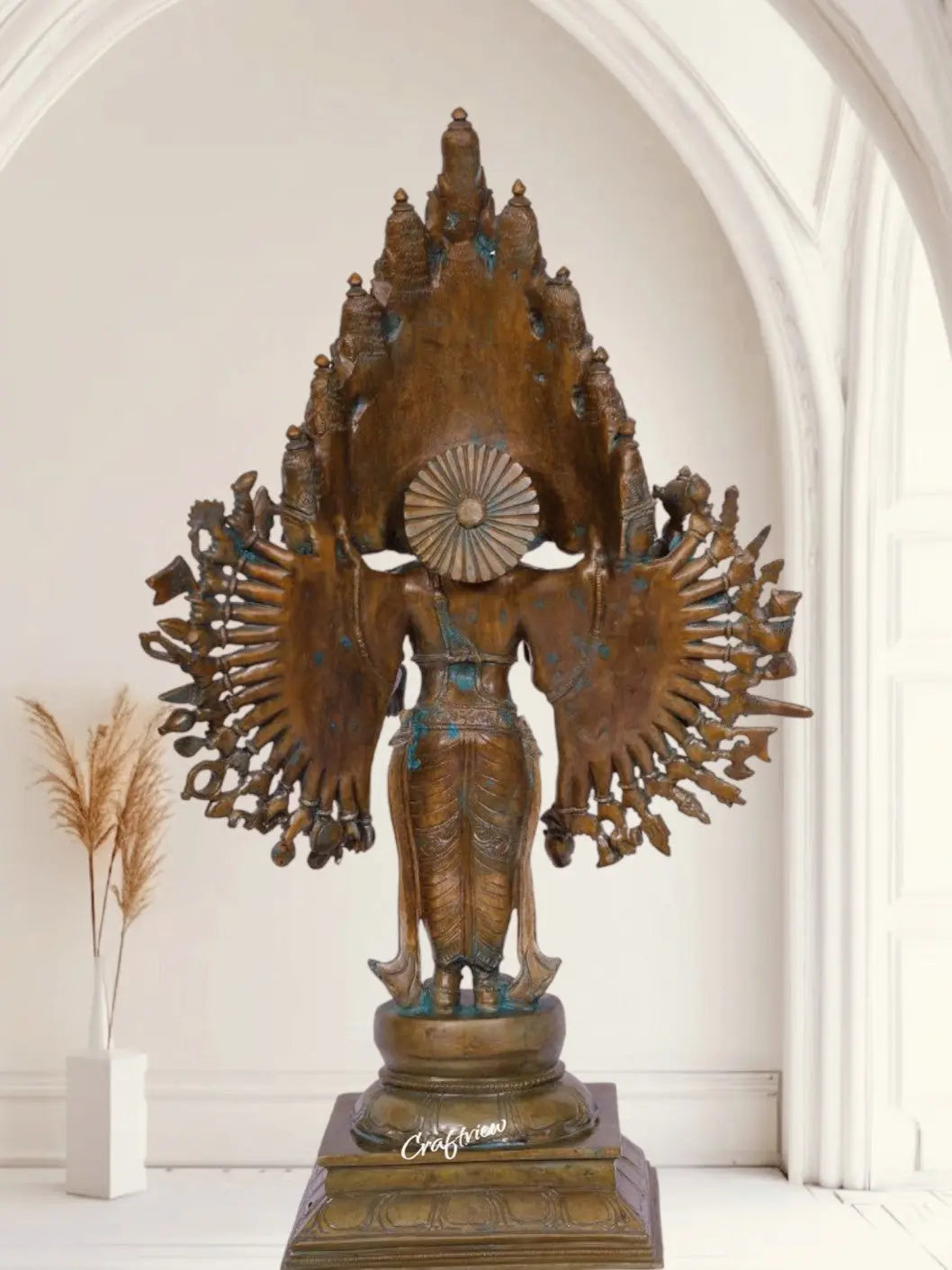 22" Brass Lord Sambh Sada Shiva of Great Cosmic Beauty - Craftview