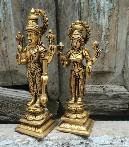 8" Lakshmi Vishnu Chola Statues. Craftsview