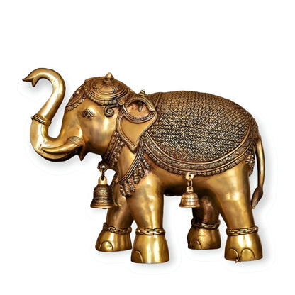 Brass Animal Elephant Sculpture 19" Craftsview