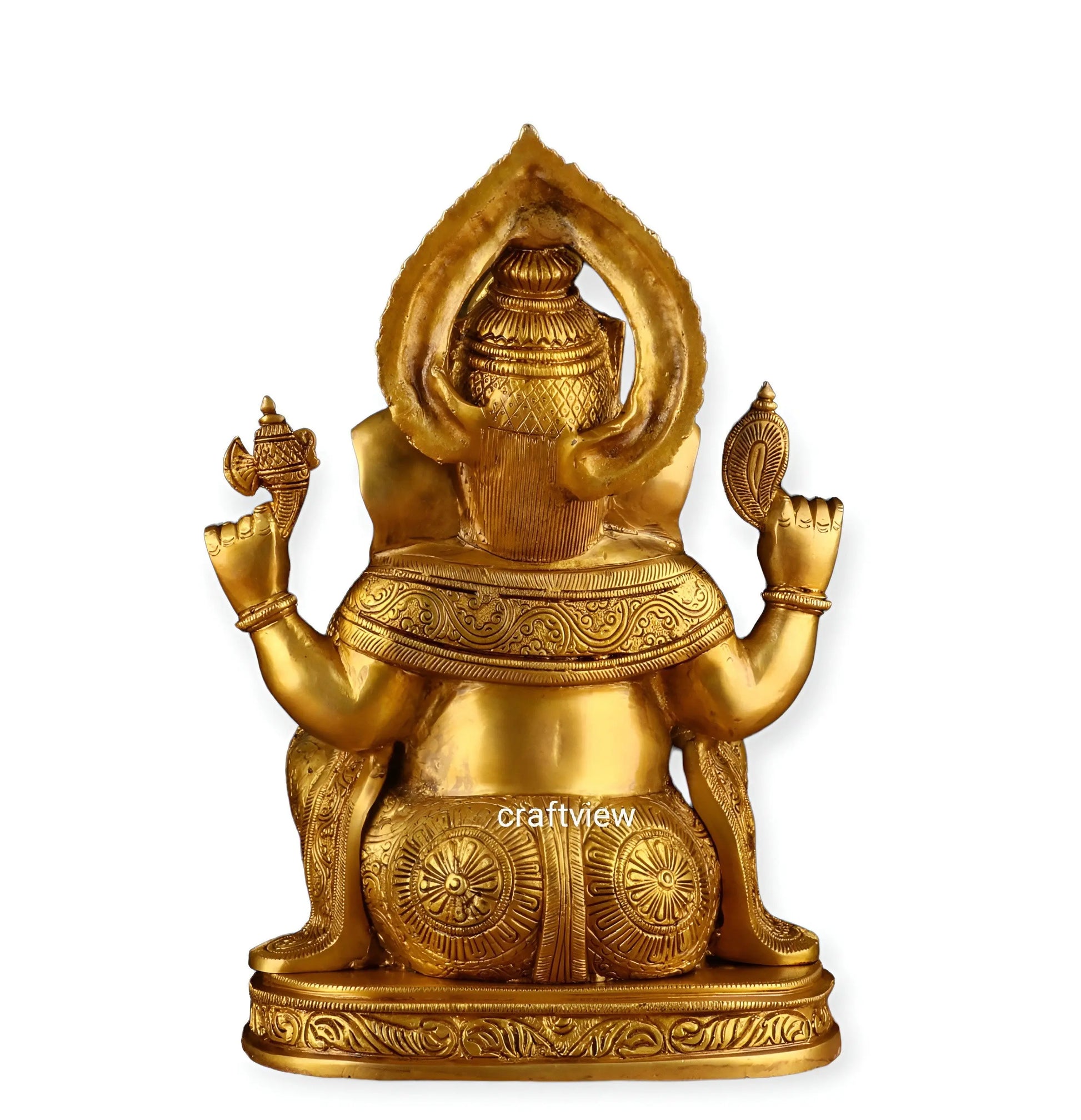 Brass Ganesha Sculpture 15" craftsview