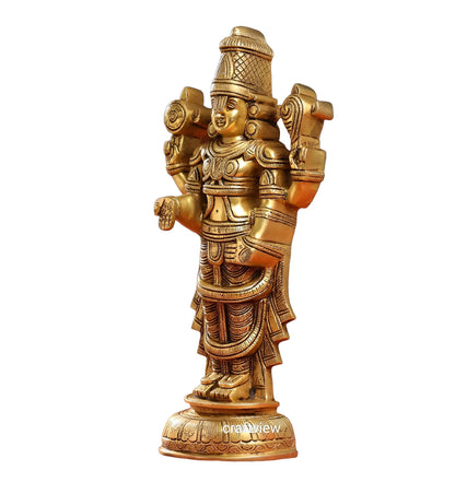 Brass Tirupati Balaji wall hanging statue 17" craftsview