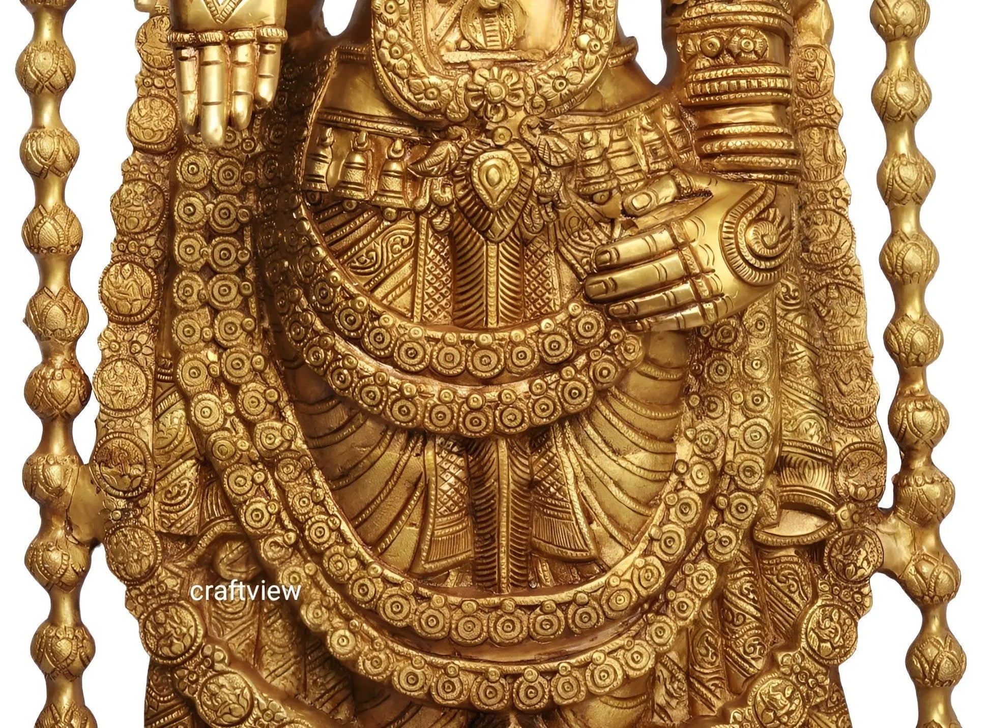 Brass Tirupati Balaji Venkateshwara Statue 38" craftsview