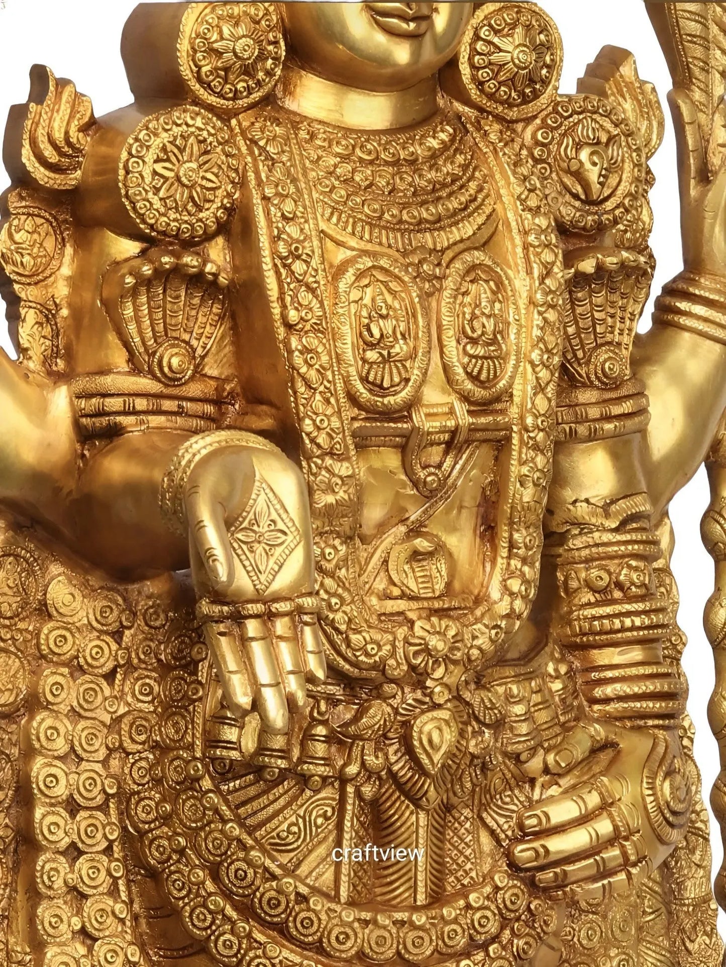 Brass Tirupati Balaji Venkateshwara Statue 38" craftsview