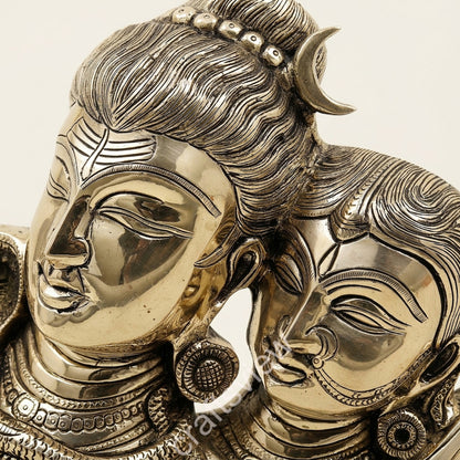 Divine Harmony – Brass Ardhanarishvara Sculpture