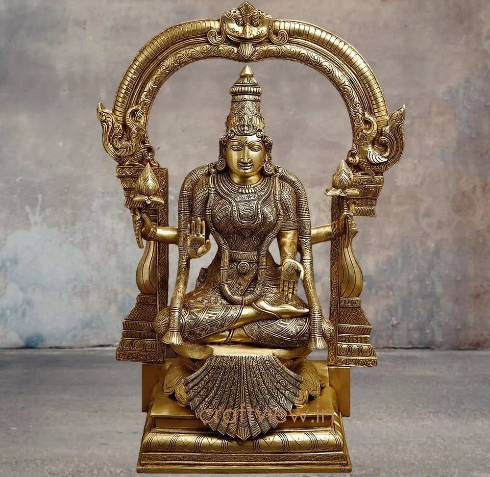 Brass Padmavati Goddess Lakshmi Sculpture | Handmade Superfine Crafted By Artist Craftsview