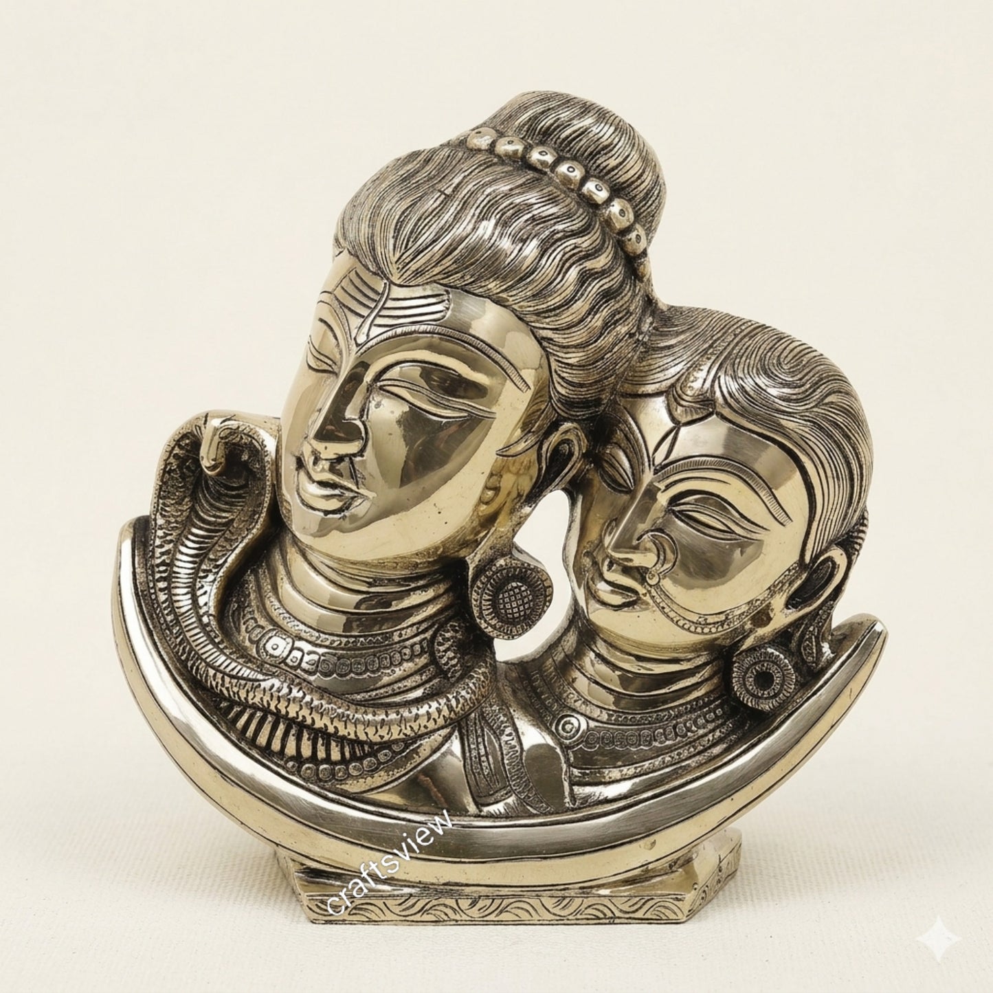 Divine Harmony – Brass Ardhanarishvara Sculpture
