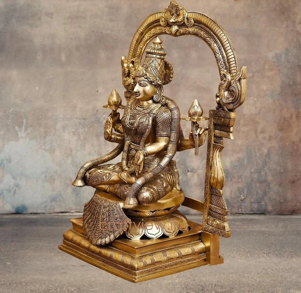 Brass Padmavati Goddess Lakshmi Sculpture | Handmade Superfine Crafted By Artist Craftsview