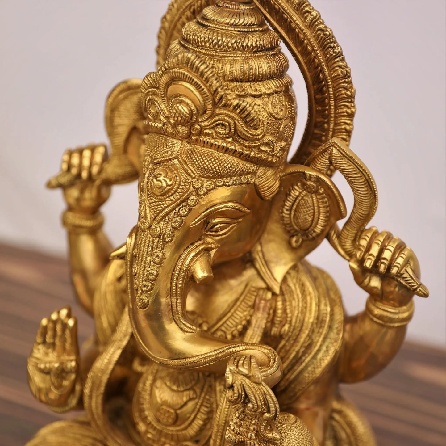 Brass Ganesha Statue Golden Finished craftsview