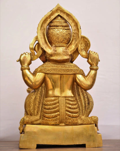 Brass Ganesha Statue Golden Finished craftsview