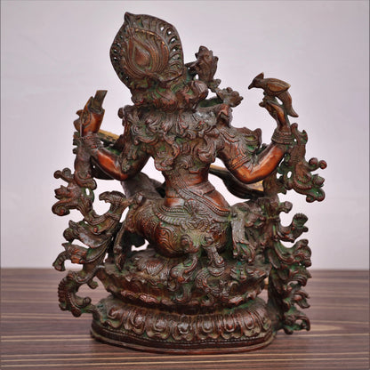 Brass Sarasvati Statue Fine Carving craftsview