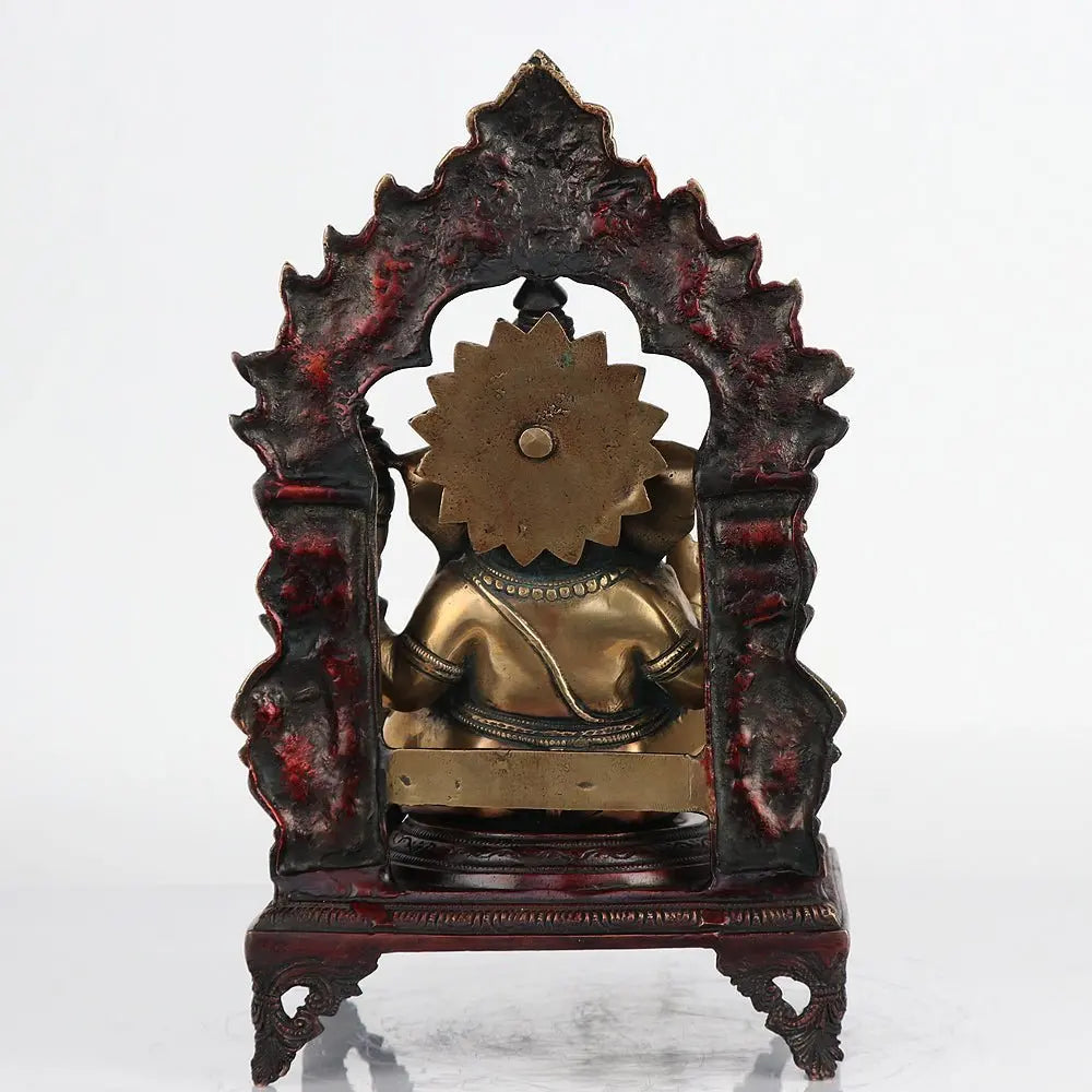 Brass Ganesh Statue with Frame 17" craftsview