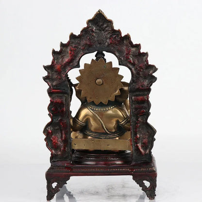 Brass Ganesh Statue with Frame 17" craftsview