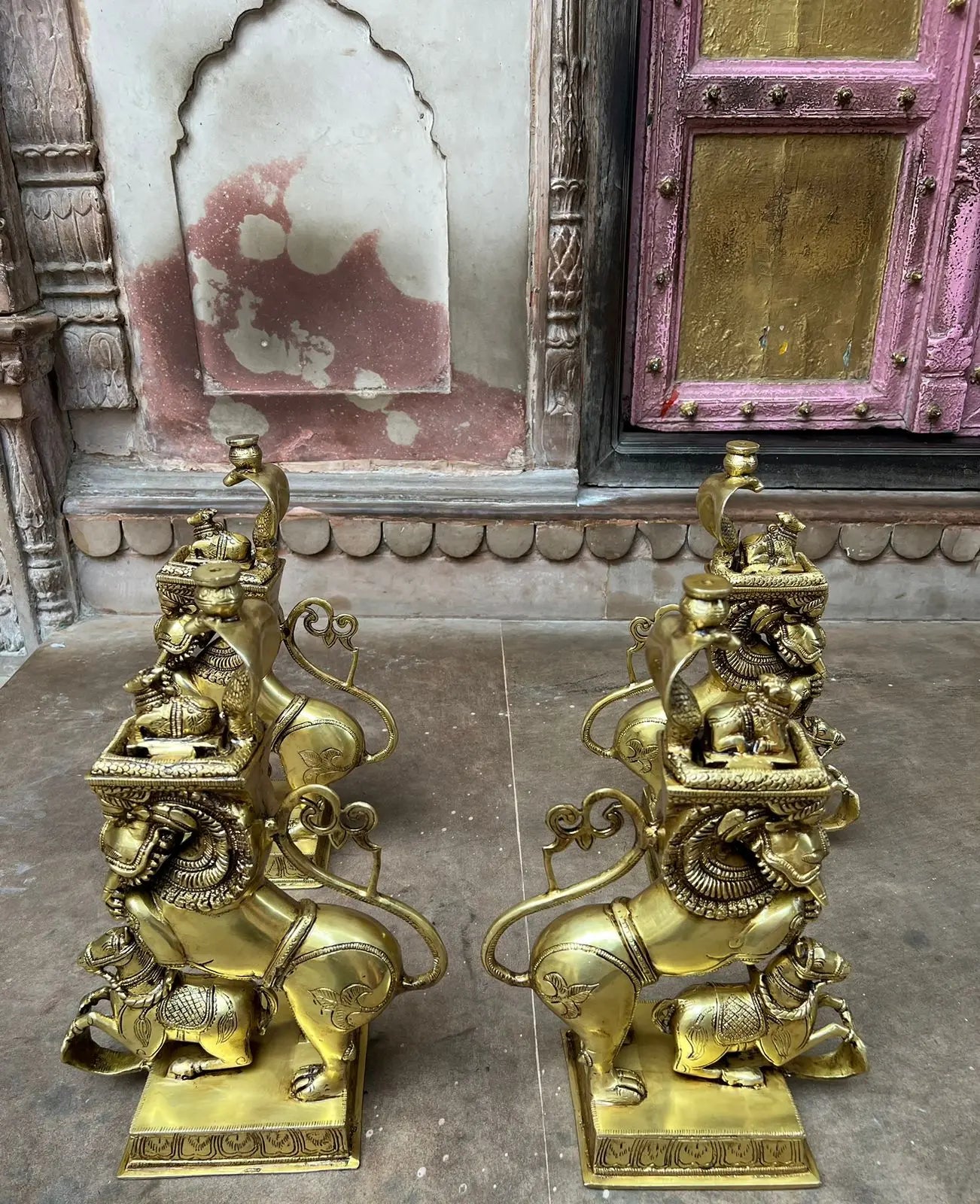 Brass Mythical Yali table legs ,Set of 4 pecs 16'' craftsview