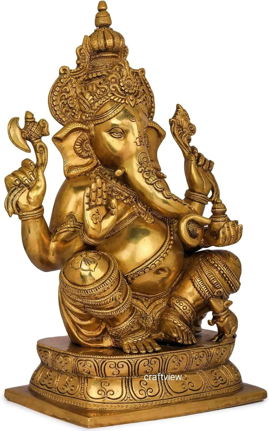 Brass Lord Ganesh statue 15.5" craftsview