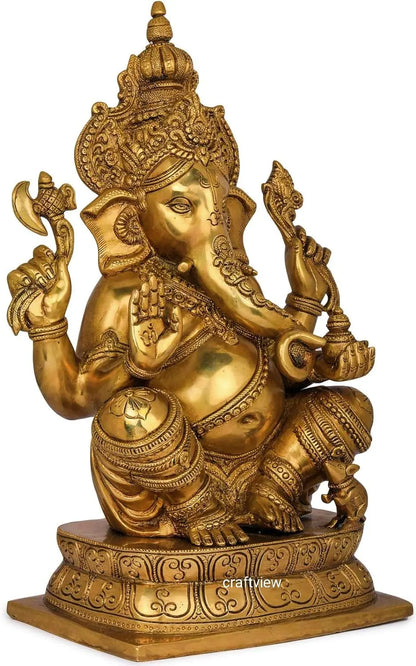 Brass Lord Ganesh statue 15.5" craftsview
