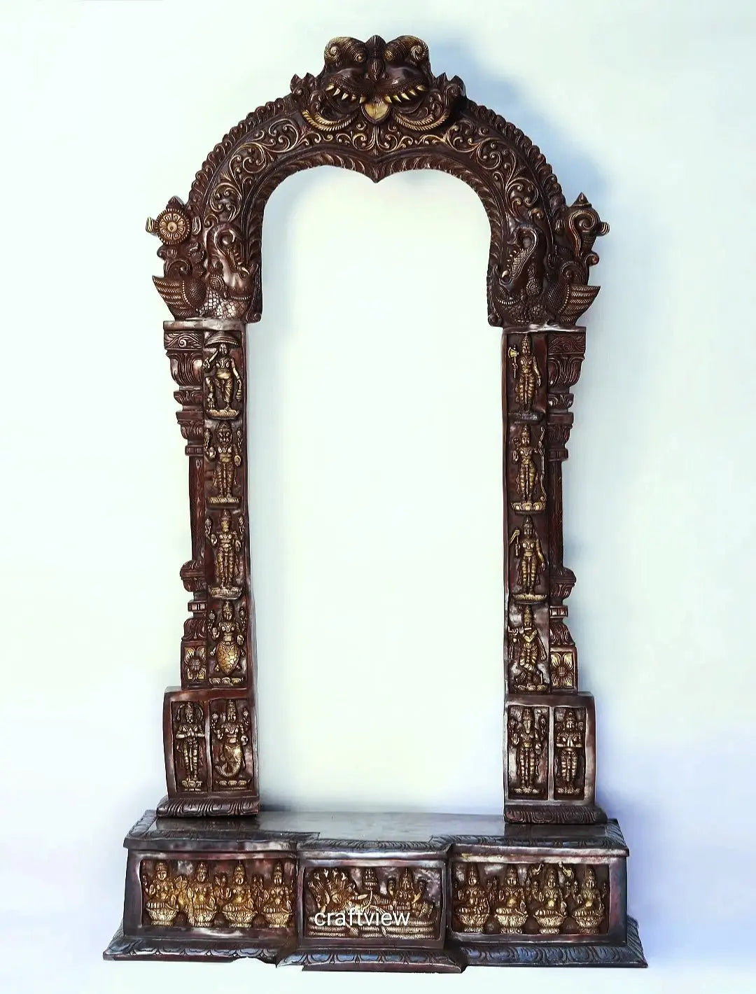 86" Super Large Tirupati Balaji (Venkateshvara) with Kirtimukha Throne | Brass Sculpture Super fine Craftsview