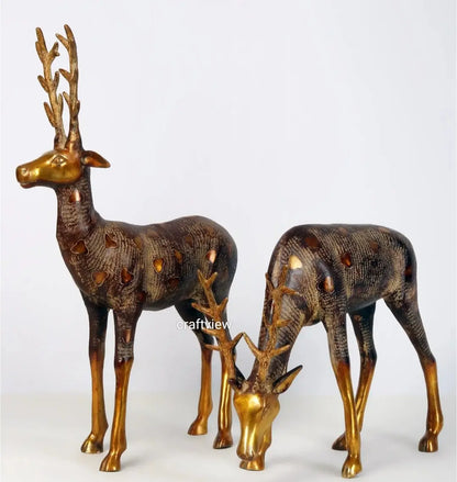 Brass Deer Animal Figurine 28" craftsview