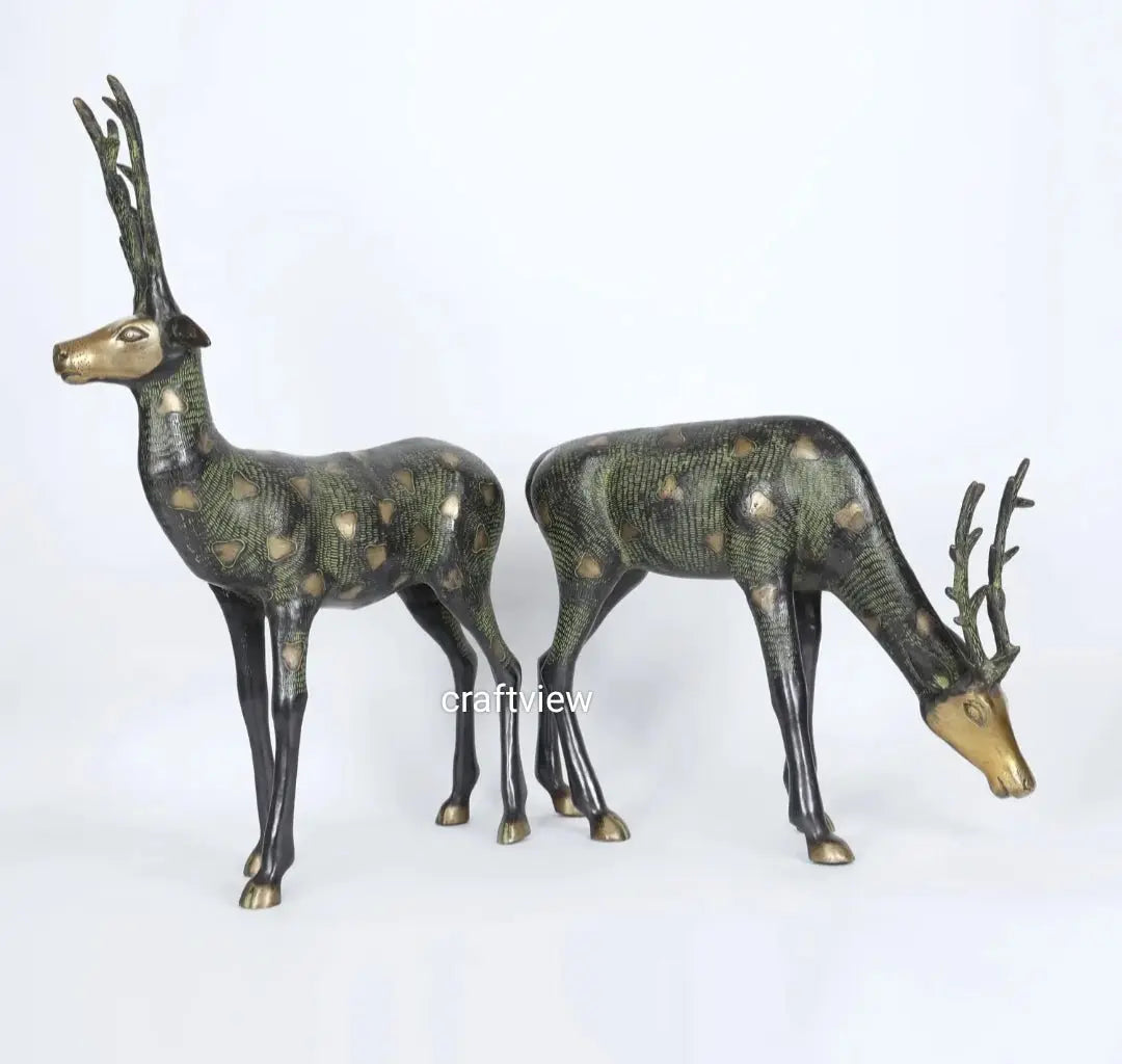 Brass Deer Animal Figurine 28" craftsview