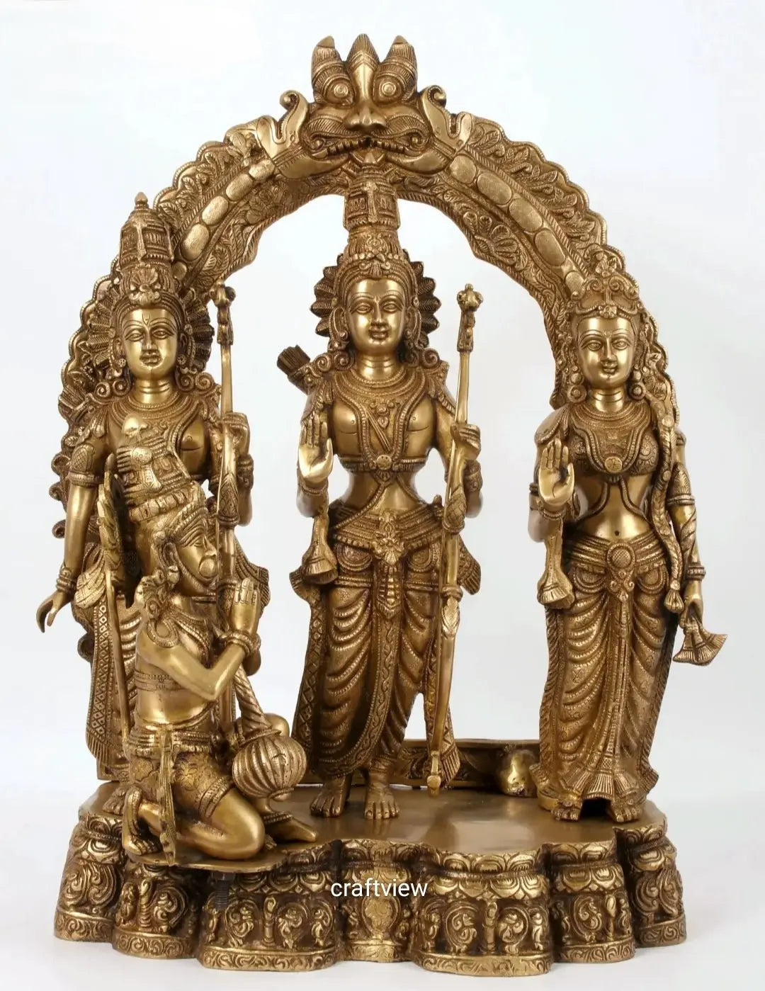 Ram darbar With Prabhavali Sculpture Ram Sita Laxman & Hanuman 25.5" craftsview