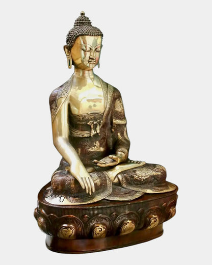 33"Brass Lord Buddha Meditation Statue Craftsview