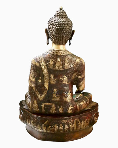 33"Brass Lord Buddha Meditation Statue Craftsview