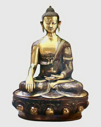 33"Brass Lord Buddha Meditation Statue Craftsview