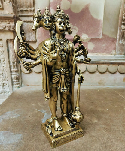 Brass Lord Panchmukhi Hanuman Statue craftsview