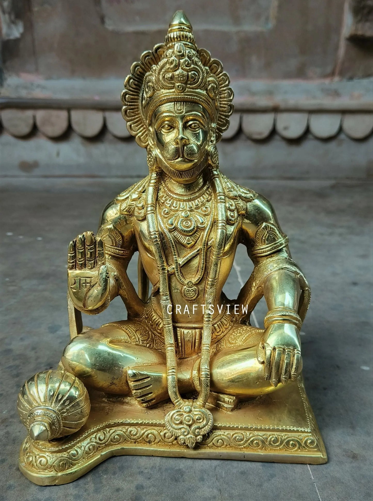 Brass Lord Hanuman Statue 9.3" craftsview