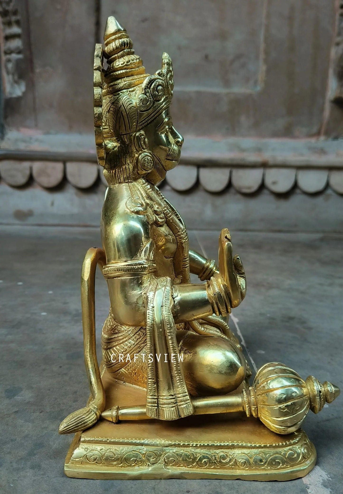 Brass Lord Hanuman Statue 9.3" craftsview