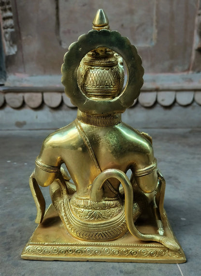 Brass Lord Hanuman Statue 9.3" craftsview