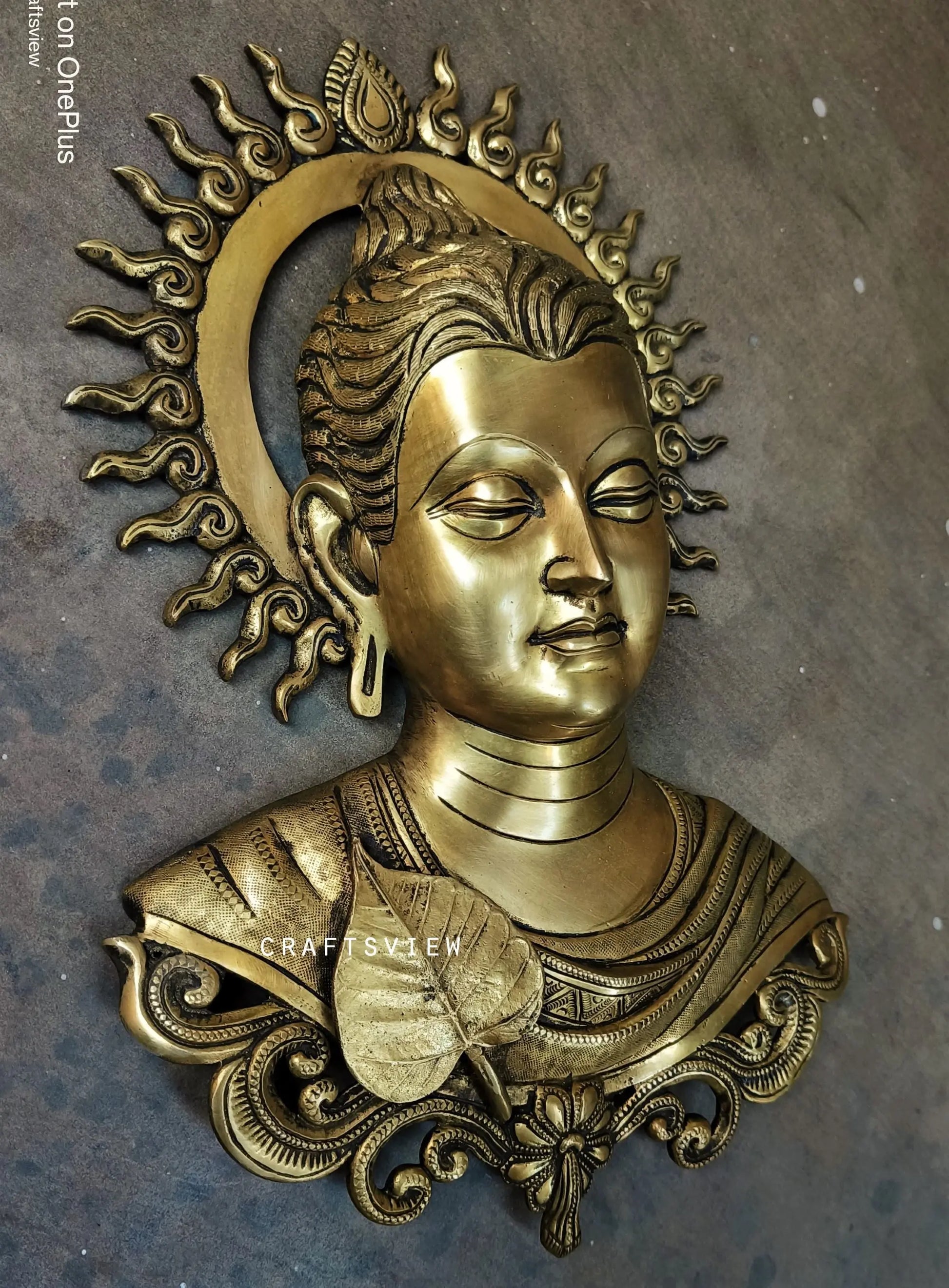 Brass Wall Hanging Buddha Mask Idol craftsview