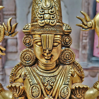 23" Brass Tirupati Balaji Venkateshwara Sculpture Craftsview