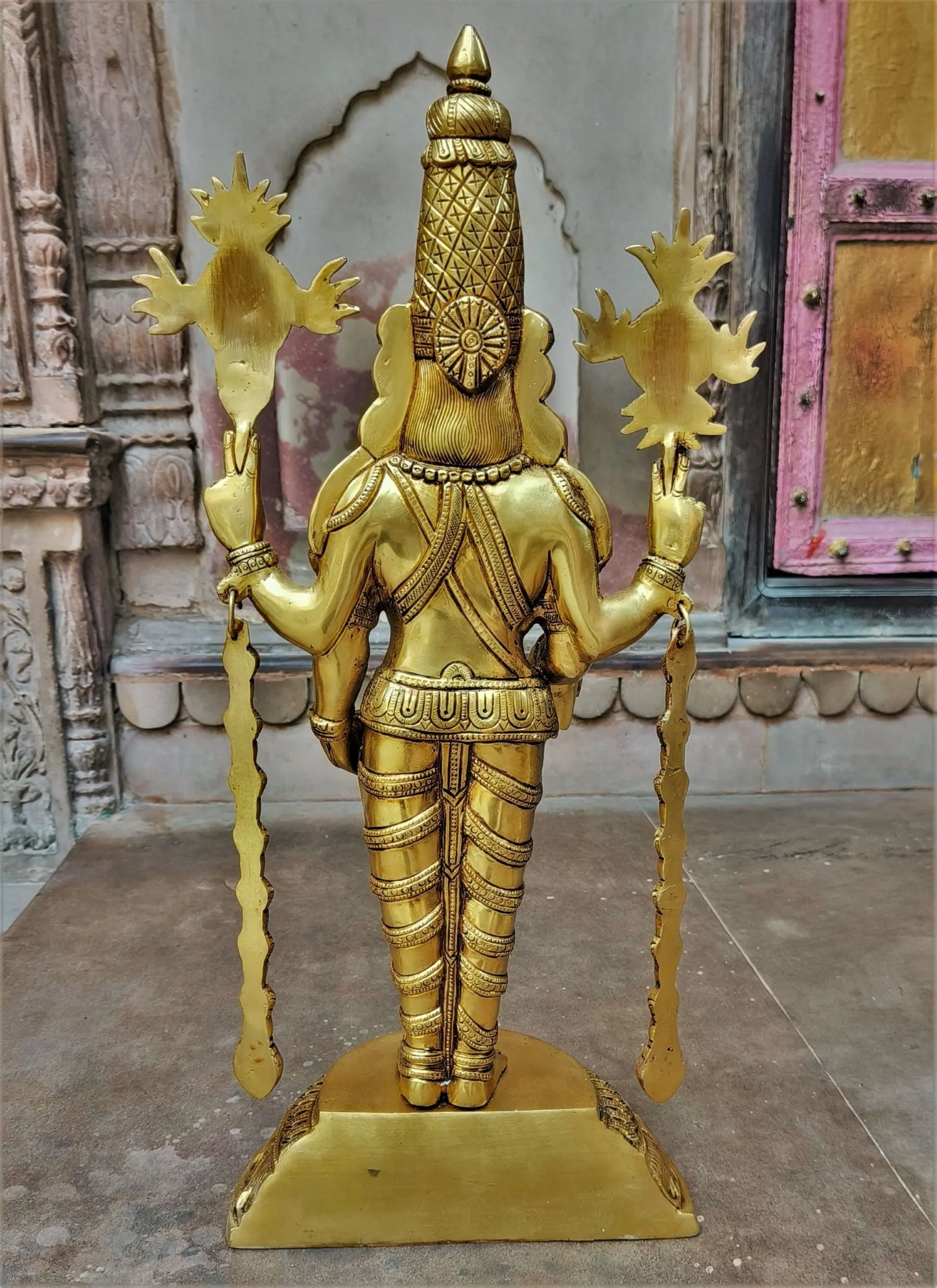 23" Brass Tirupati Balaji Venkateshwara Sculpture Craftsview