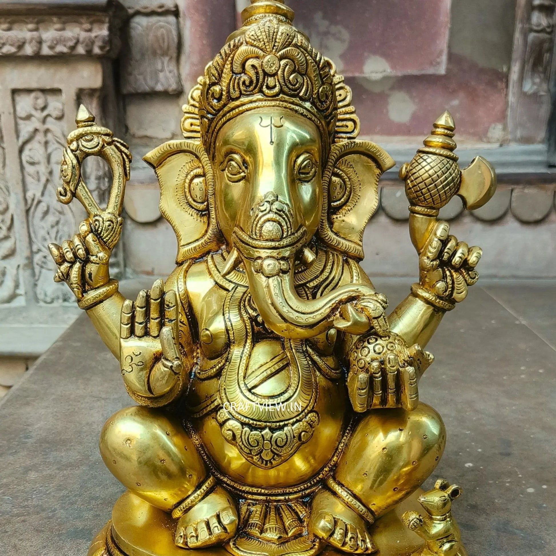 Brass Lord Ganesh Statue super fine 14" Craftsview