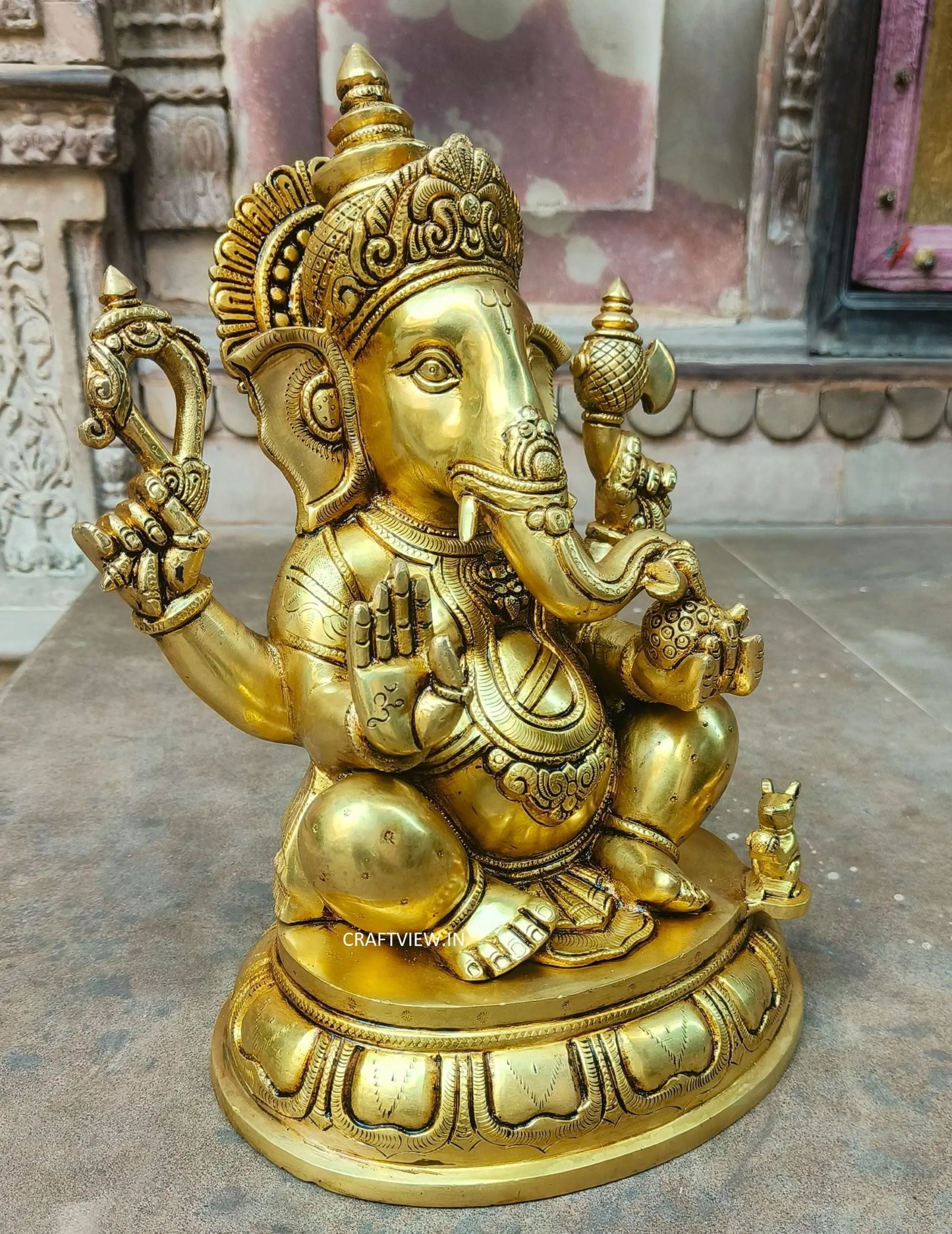 Brass Lord Ganesh Statue super fine 14" Craftsview