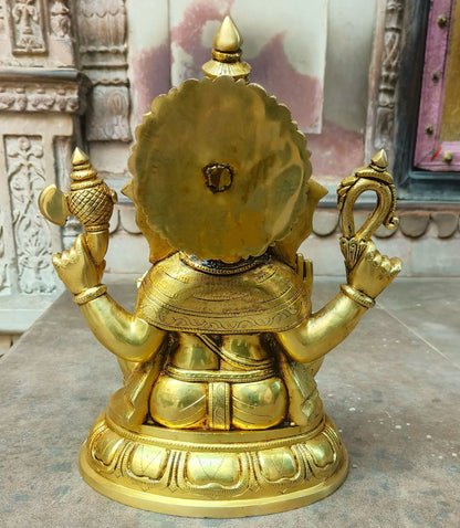 Brass Lord Ganesh Statue super fine 14" Craftsview