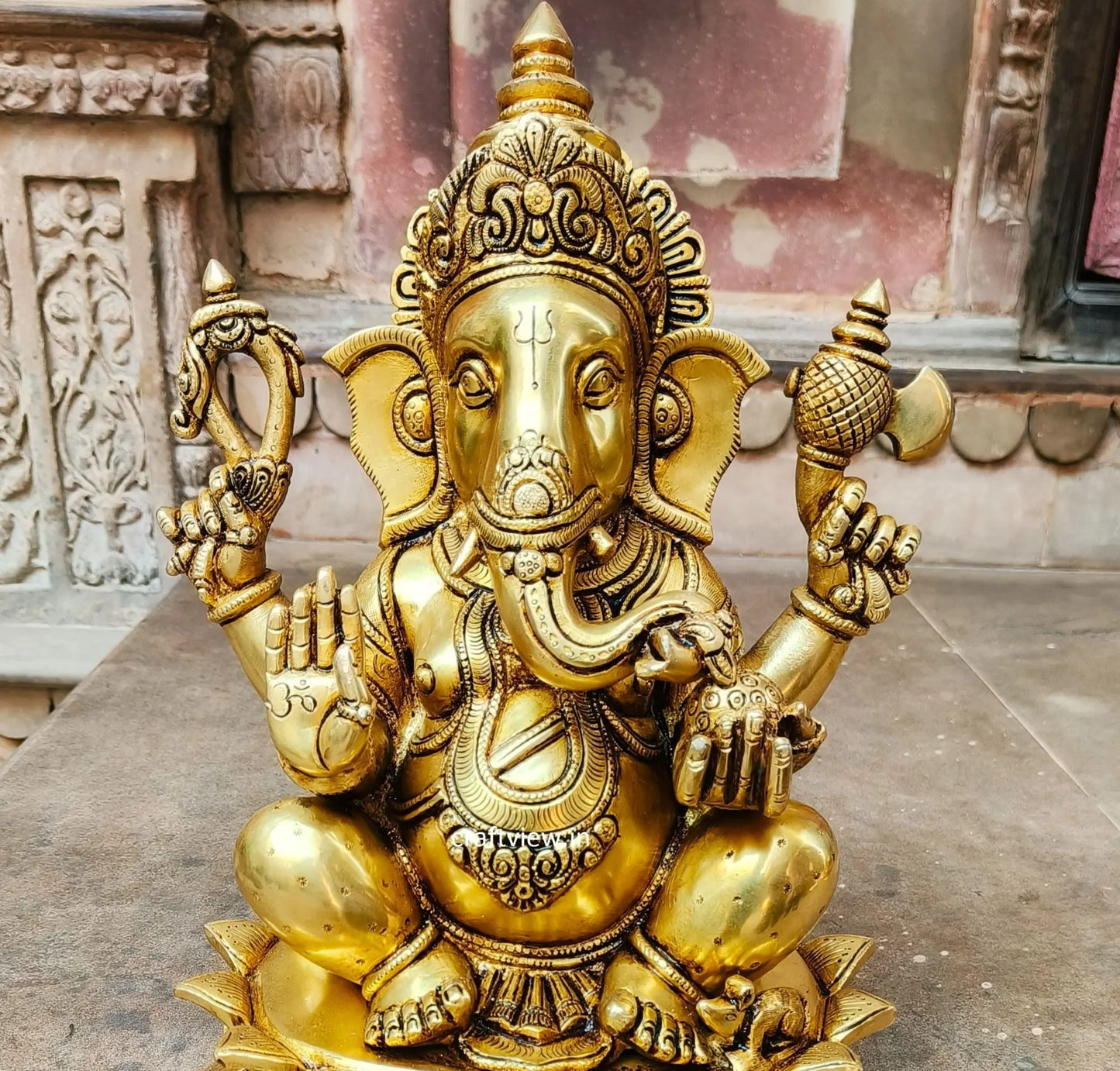 Brass Lord Ganesh Statue super fine 15" Craftsview