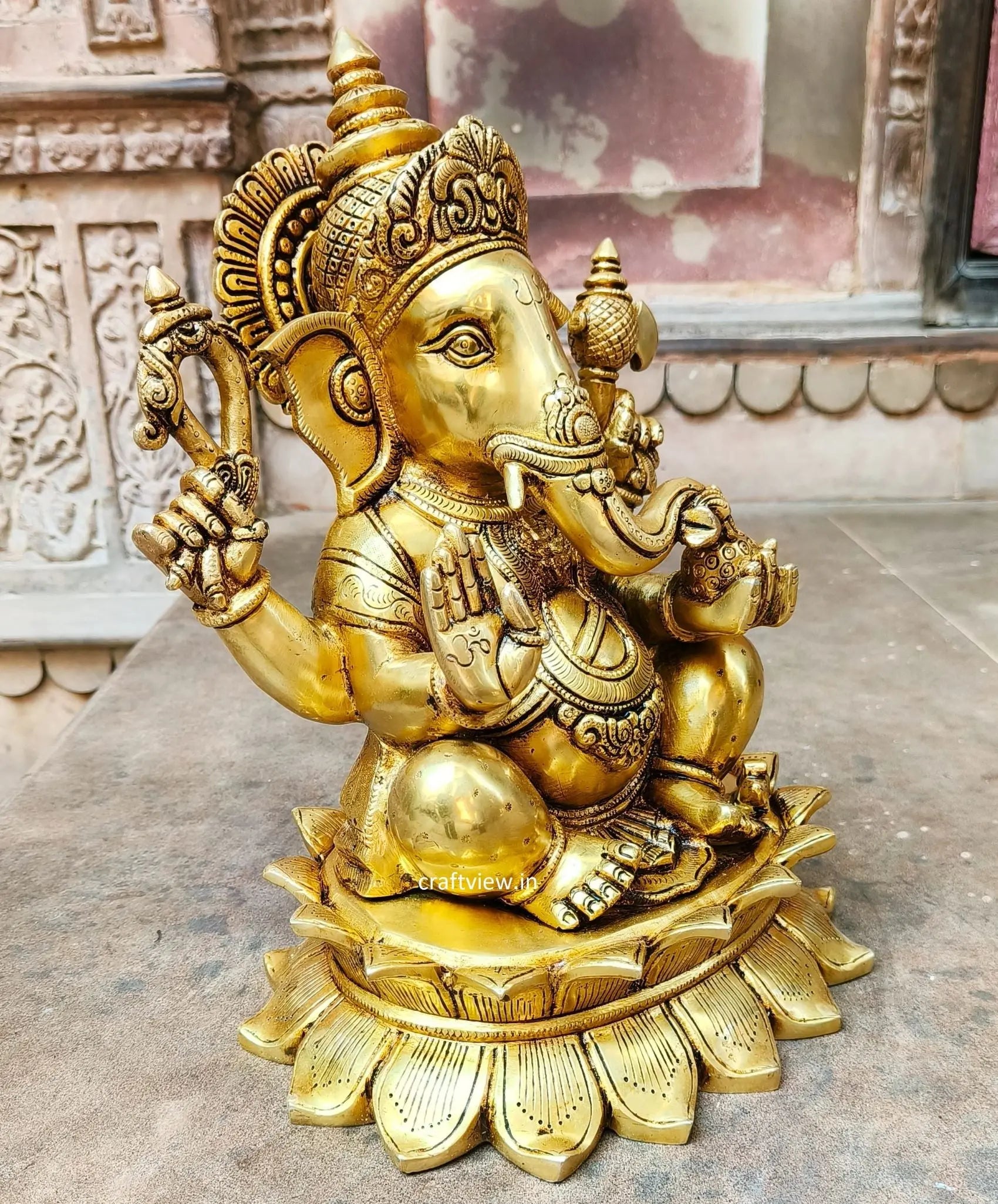 Brass Lord Ganesh Statue super fine 15" Craftsview