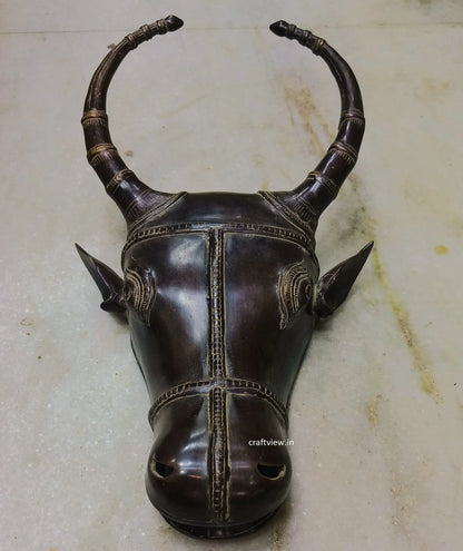 18" Brass Wall Hanging Bull Mask Craftsview